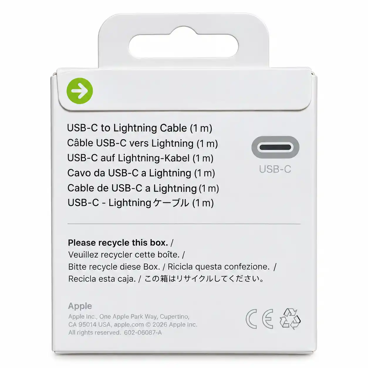 کابل تبدیل اپل USB-C به لایتنینگ به طول 1 متر